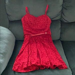 Spaghetti strap red dress
